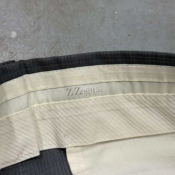 Ermenegildo Zegna Dress Pants Micro-Check Wool Trousers Grey 40x33 - Picture 4 of 10